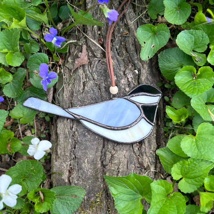 Stained Glass Chickadee Sun Catcher